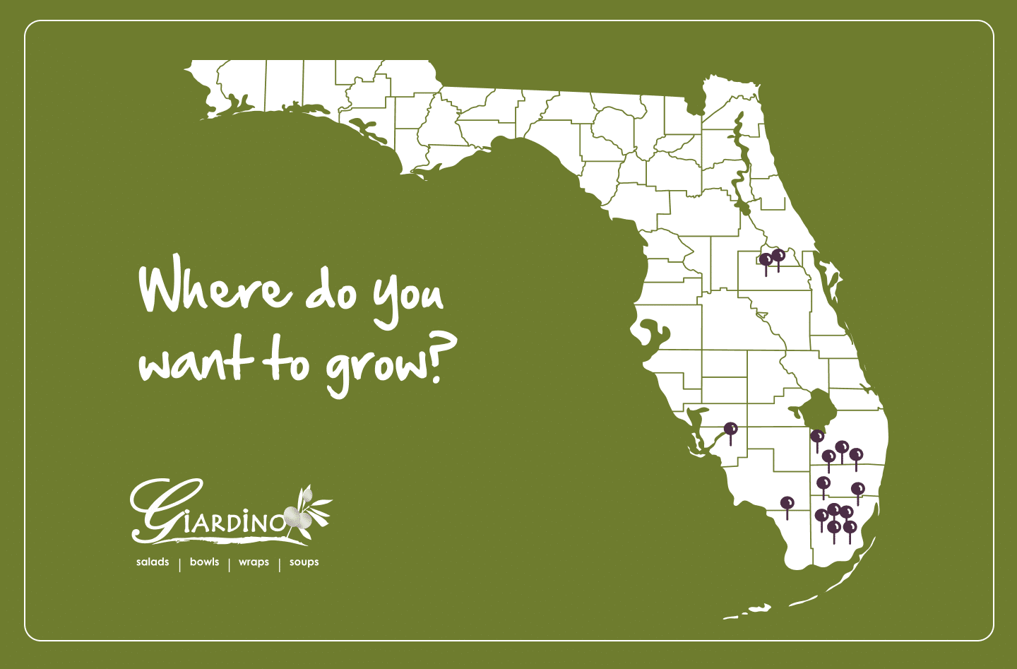 Giardino Gourmet Salad Locations Map